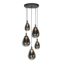 Steinhauer pendant luminaire GLIMSY 5 flames IP20, black dimmable