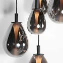 Steinhauer pendant luminaire GLIMSY 5 flames IP20, black dimmable