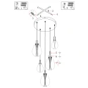 Steinhauer pendant luminaire GLIMSY 5 flames IP20, black dimmable