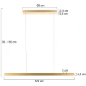 Mexlite pendant luminaire BRIGHTLINE 2 flames IP20, gold dimmable