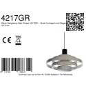 Steinhauer pendant luminaire HALO CIRQUE 1 flame E27 IP20, grey dimmable