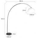 anne light & home Luz de arco CURVE de 1 llama E27 IP20, negro regulable