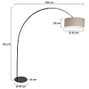 anne light & home Luminaria de pedestal CURVE E27 IP20, regulable