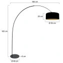 anne light & home arc luminaire CURVE 1 flame E27 IP20, black dimmable