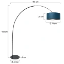 anne light & home arc luminaire CURVE 1 flame E27 IP20, black dimmable
