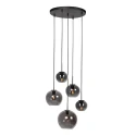 Mexlite pendant luminaire SFERIO 5 flames E27 IP20, black dimmable