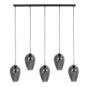 pendant luminaire DROVIA 5 flames E27 IP20, black dimmable