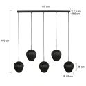 pendant luminaire SILURA 5 flames E27 IP20, black dimmable
