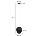 pendant luminaire SILURA 1 flame E27 IP20, black dimmable