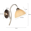 Steinhauer Luminaria de pared ANTHEA de 1 llama E27 IP20, color bronce regulable