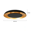 Steinhauer ceiling luminaire GOLDEN VEIL 2 flames IP20, black dimmable