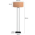 Steinhauer floor lamp STANG 1 flame E27 IP20, black dimmable