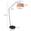 anne light & home Luminaria de pedestal ZIG-ZAG de 1 llama E27 IP20, negro regulable