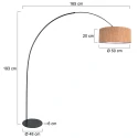 anne light & home arc luminaire CURVE 1 flame E27 IP20, black dimmable