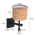 Steinhauer Luminaria de pared STANG E27 IP20, regulable