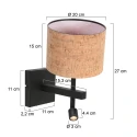 Steinhauer wall luminaire STANG 2 flames E27 IP20, black dimmable