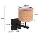 Steinhauer Luminaria de pared STANG E27 IP20, regulable