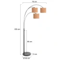 Steinhauer floor lamp SPARKLED LIGHT 3 flames E27 IP20, black dimmable