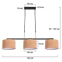 Steinhauer Luminaria colgante STANG E27 IP20, regulable
