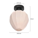 Mexlite ceiling luminaire SILURA 1 flame E27 IP20, black dimmable