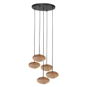 Mexlite pendant luminaire AURELIO 5 flames E27 IP20, black dimmable