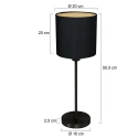 Mexlite Luminaria de mesa NOOR E27 IP20, regulable