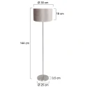 floor lamp NOOR 1 flame E27 IP20, steel dimmable