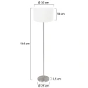 Mexlite floor lamp NOOR 1 flame E27 IP20, steel dimmable