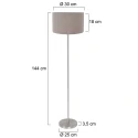 Mexlite floor lamp NOOR 1 flame E27 IP20, steel dimmable