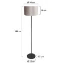 Mexlite floor lamp NOOR 1 flame E27 IP20, black dimmable