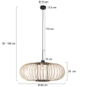 anne light & home pendant luminaire SILVA 1 flame E27 IP20, black dimmable