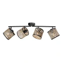 Mexlite Luminaria de techo SUMBA de 4 llamas E14 IP20, negro regulable