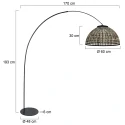 anne light & home Luz de arco CURVE de 1 llama E27 IP20, negro regulable