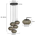 Mexlite Luminaria colgante HALOSWAP E27 IP20, regulable