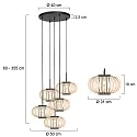 anne light & home Luminaria colgante HALOSWAP E27 IP20, regulable