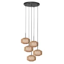 pendant luminaire ROPEX 5 flames E27 IP20, black dimmable