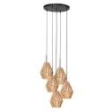 pendant luminaire ROPEX 5 flames E27 IP20, black dimmable