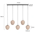 Mexlite pendant luminaire BREEZA BEACH 5 flames E27 IP20, black dimmable