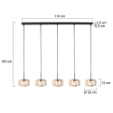 Mexlite pendant luminaire BREEZA BEACH 5 flames E27 IP20, black dimmable