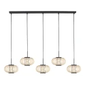 anne light & home pendant luminaire SILVA 5 flames E27 IP20, black dimmable