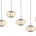 anne light & home pendant luminaire SILVA 5 flames E27 IP20, black dimmable