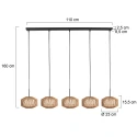anne light & home pendant luminaire ROPEX 5 flames E27 IP20, black dimmable