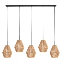 anne light & home pendant luminaire ROPEX 5 flames E27 IP20, black dimmable