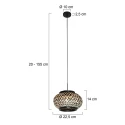 Mexlite pendant luminaire NOX LIGHT 1 flame E27 IP20, black dimmable