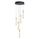 Steinhauer pendant luminaire ALISIO 5 flames IP20, brass dimmable