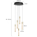 Steinhauer pendant luminaire ALISIO 5 flames IP20, brass dimmable