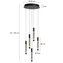 Steinhauer pendant luminaire ALISIO 5 flames IP20, black dimmable