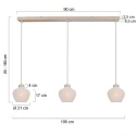 anne light & home pendant luminaire TRAVINO 3 flames E27 IP20, creme dimmable