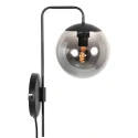 Steinhauer Luminaria de pared BOLLIQUE de 1 llama E14 IP20, negro regulable