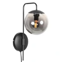 Steinhauer Luminaria de pared BOLLIQUE de 1 llama E14 IP20, negro regulable
